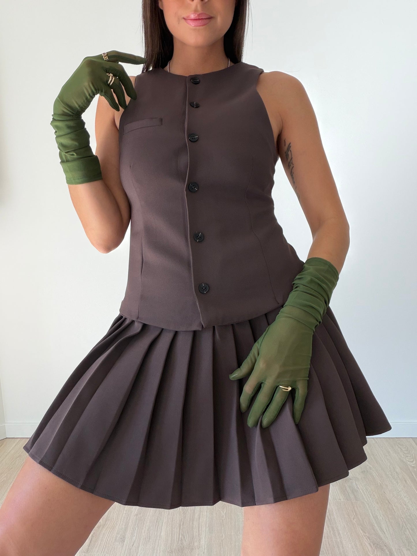 Paolina Tie Dress - Chocolate