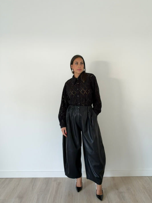 Naomi High-Waisted Faux-Leather Pants