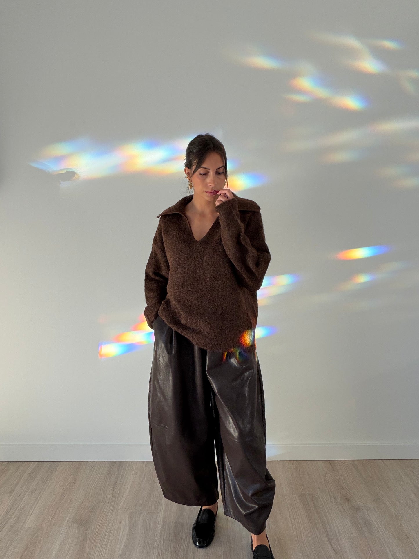 Naomi High-Waisted Faux-Leather Pants