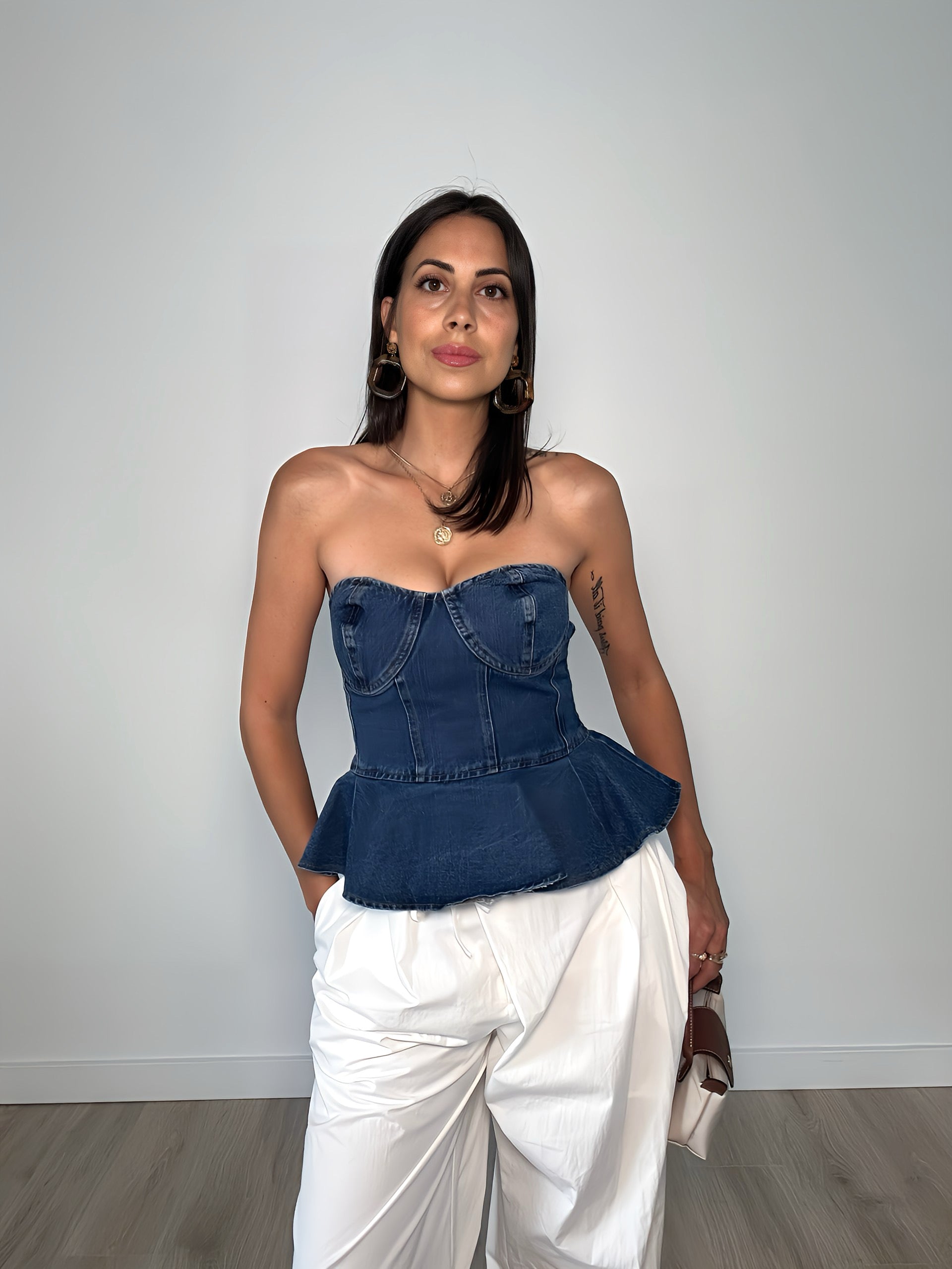 Blue Denim Bustier – Nessia Collection