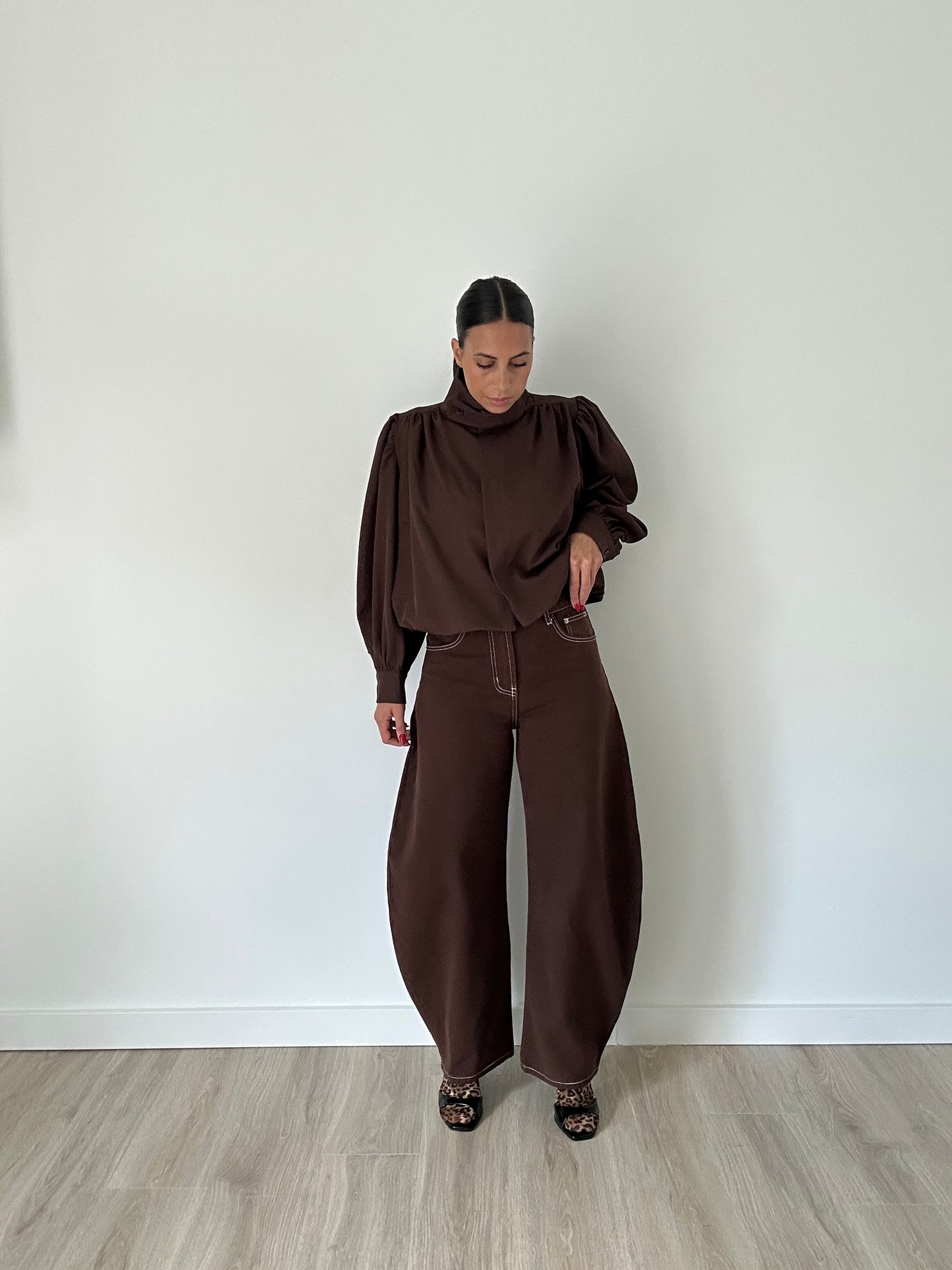 “Rosa” – High Neck Bubble Blouse