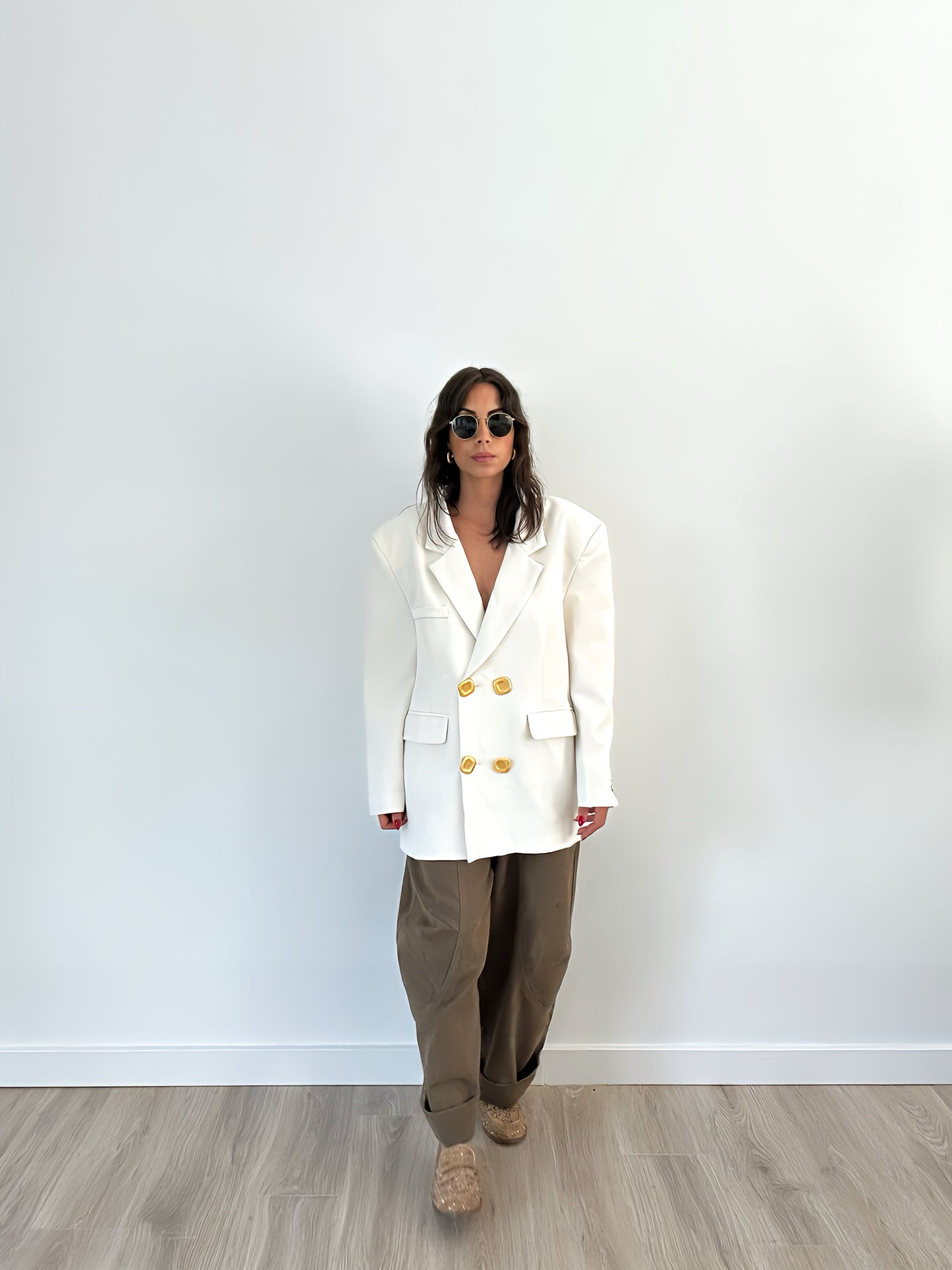 “Julia” Oversized Blazer with Open Back