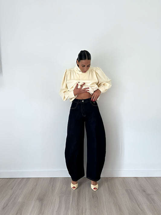 "Aria" High Waisted Barrel Jeans