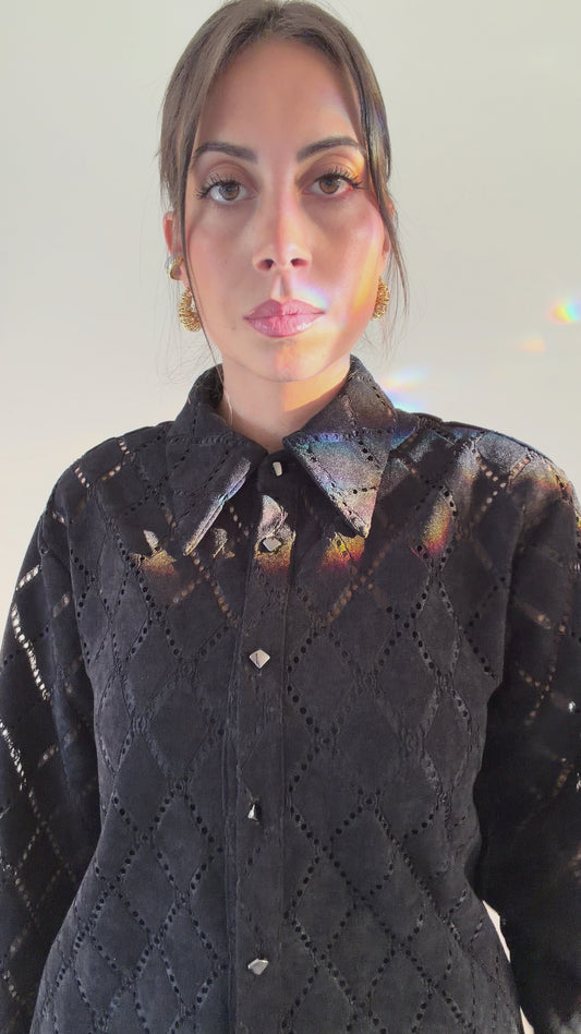 Pina Suede Button-Up Shirt