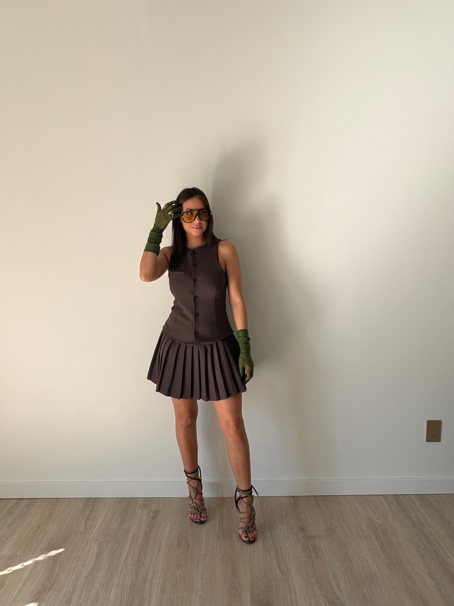 Paolina Tie Dress - Chocolate