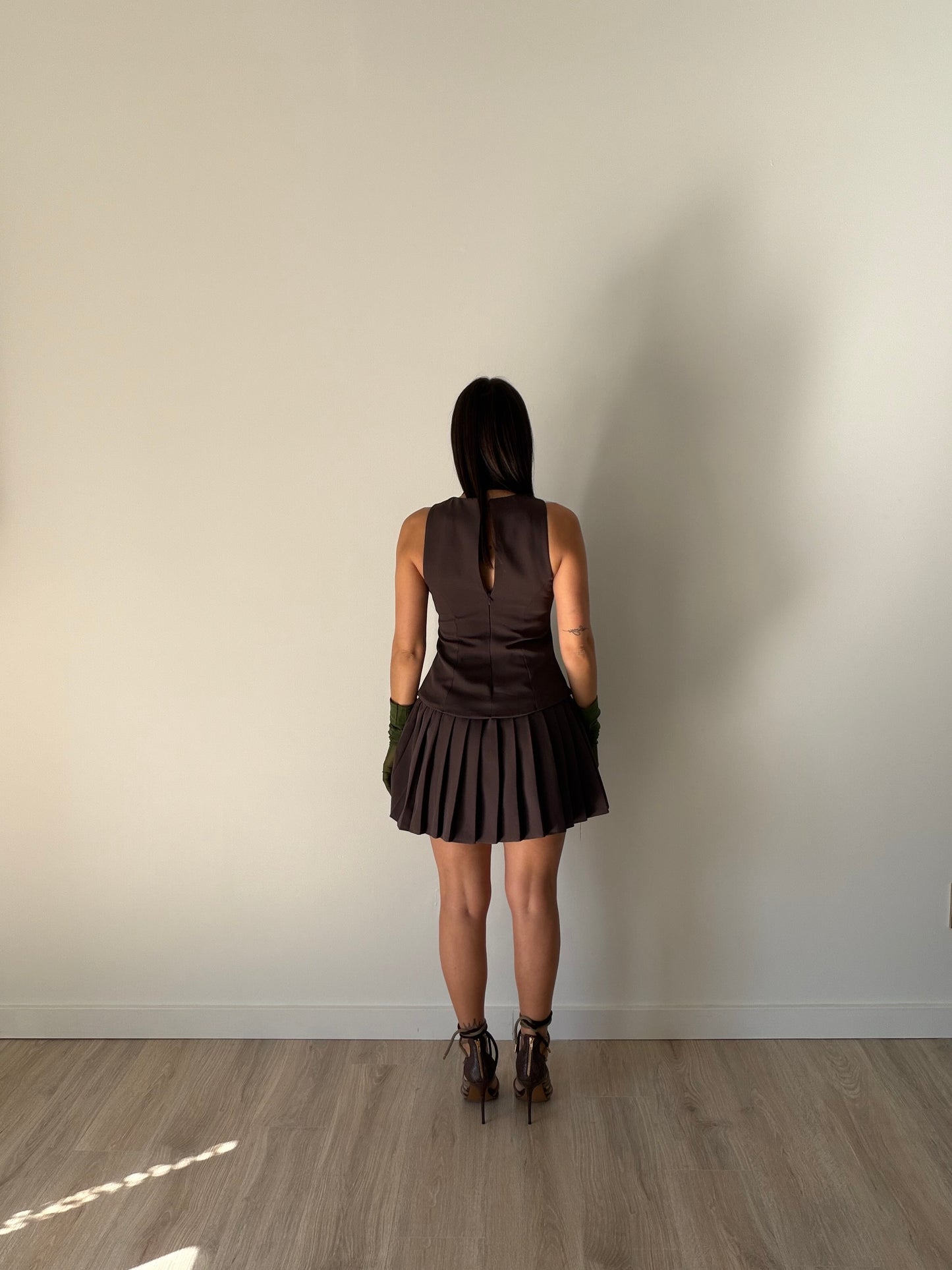 Paolina Tie Dress - Chocolate