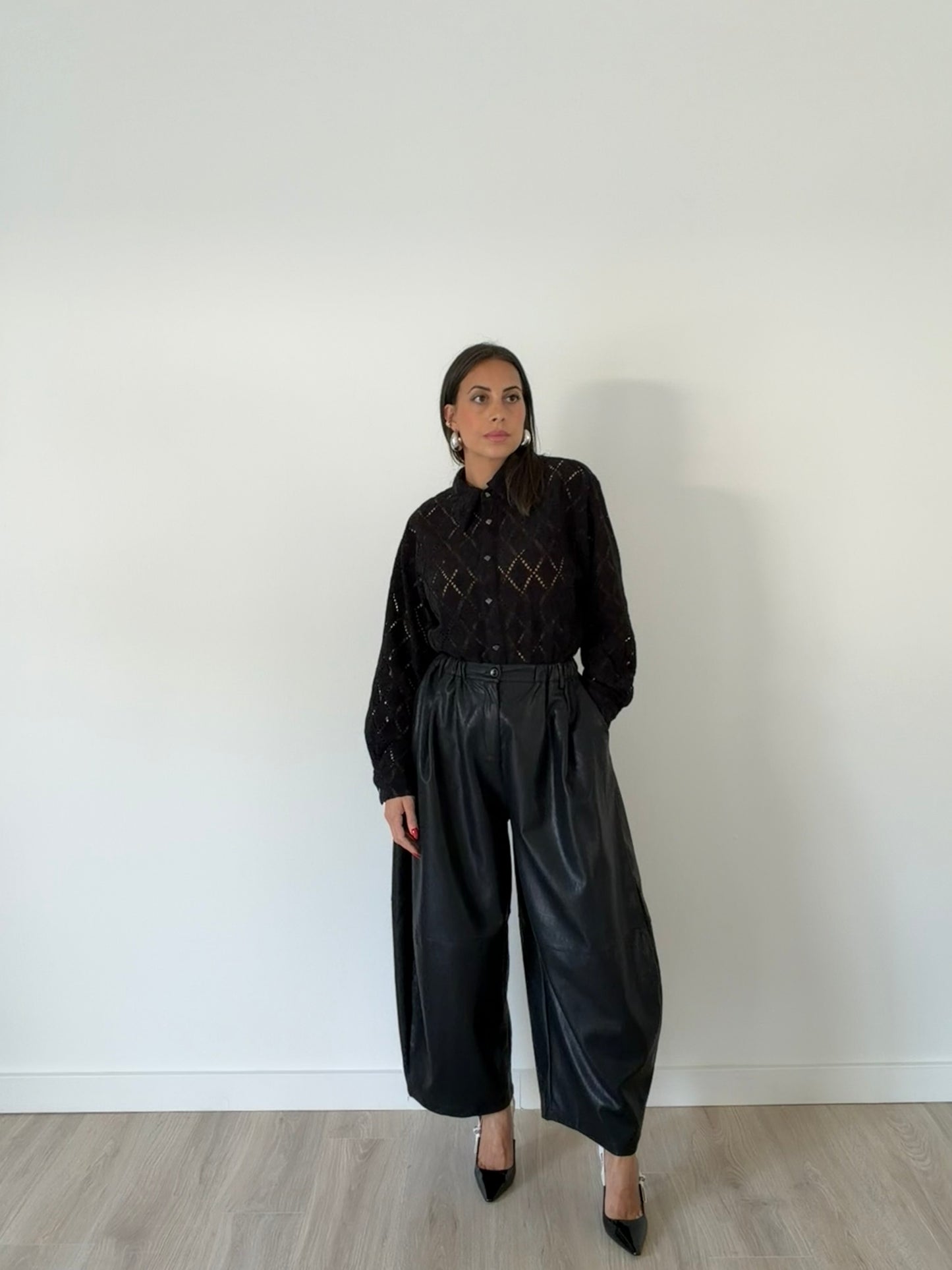 Naomi High-Waisted Faux-Leather Pants