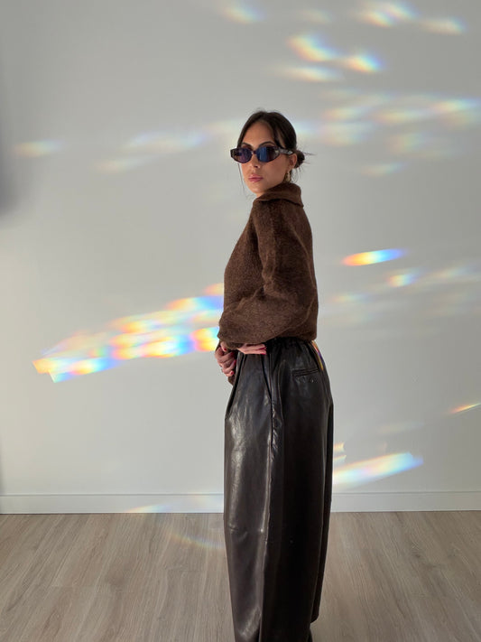 Naomi High-Waisted Faux-Leather Pants