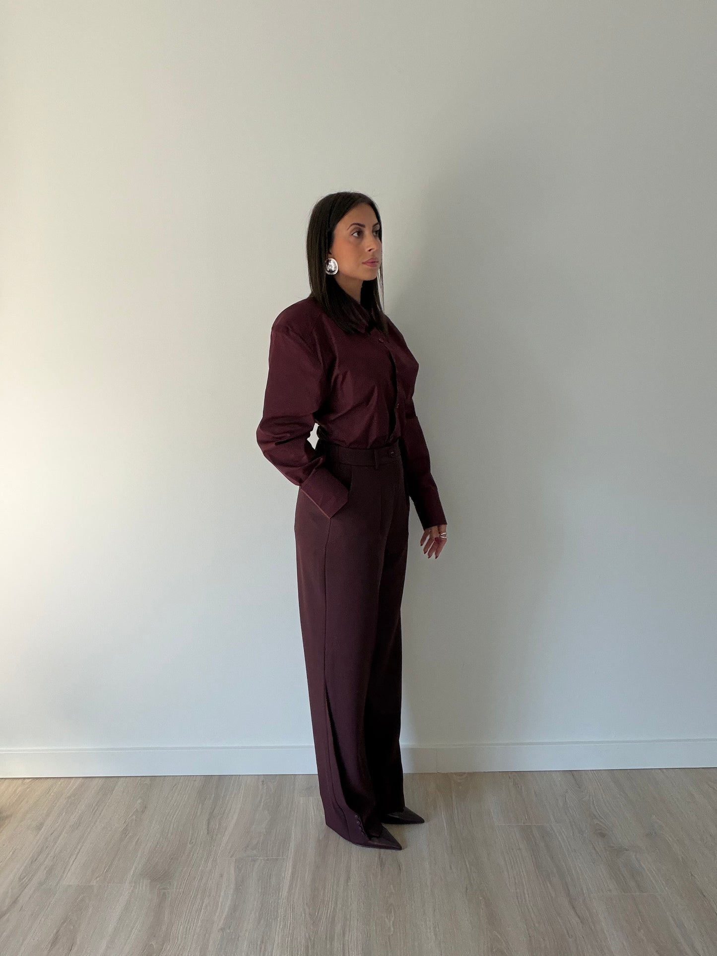Maria Burgundy Pants & Blazer Set