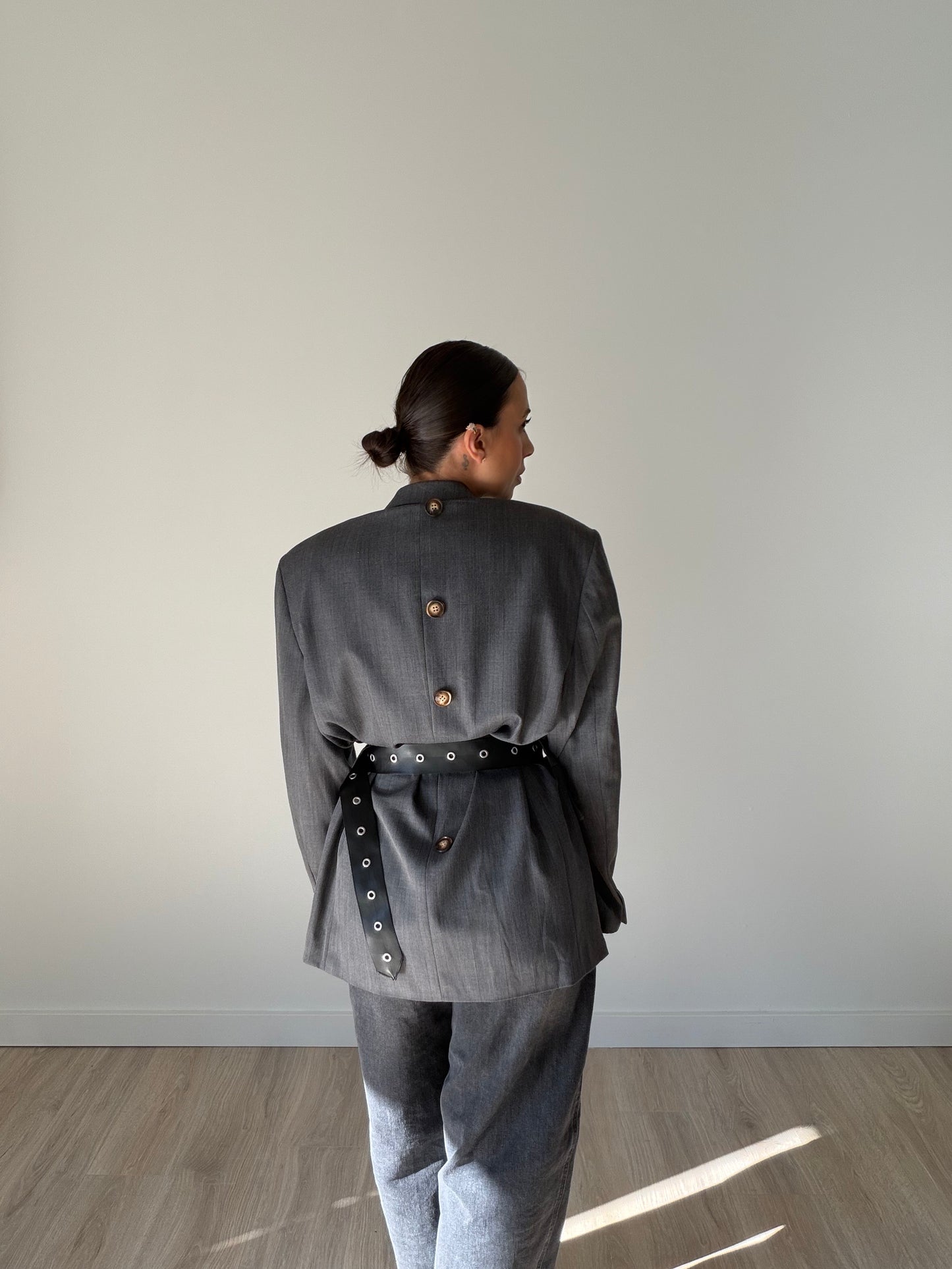 Vivian Double-Belt Structured Blazer