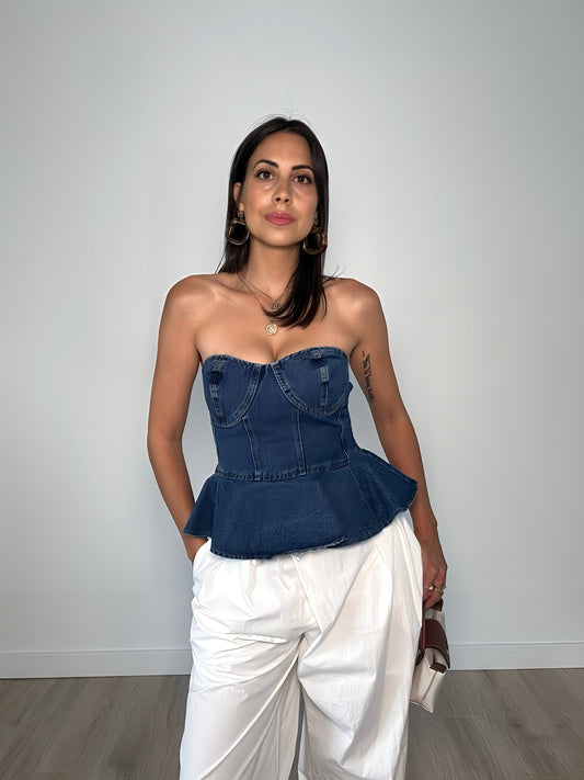 Blue Denim Bustier
