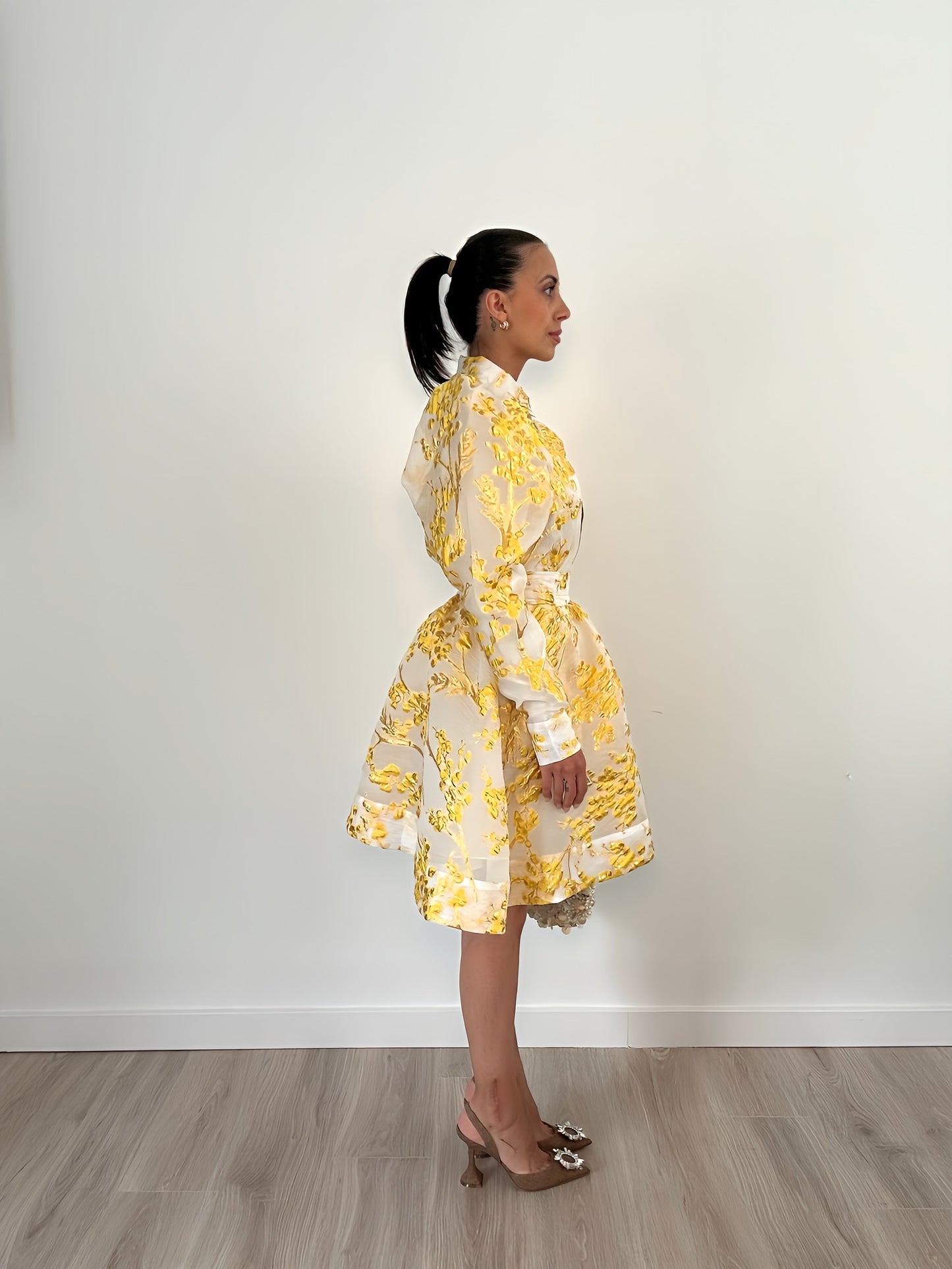 Ivory & Yellow Gold Lurex 3-Piece Set