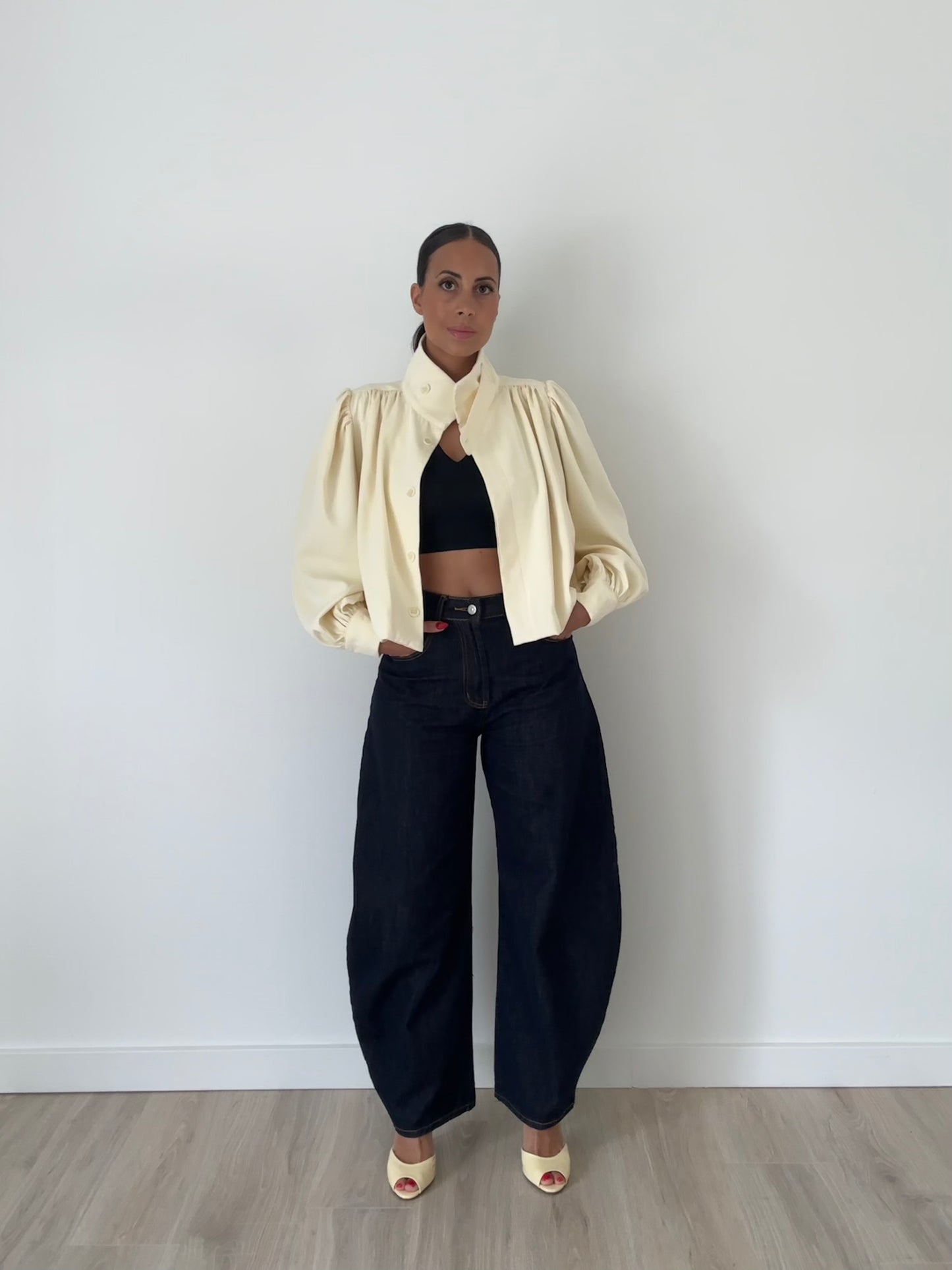 “Rosa” – High Neck Bubble Blouse