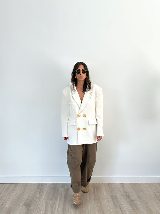 “Julia” Oversized Blazer with Open Back